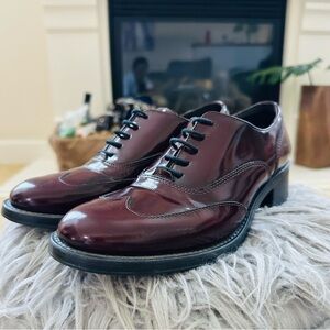 Italian Leather Burgundy Women's Oxfords